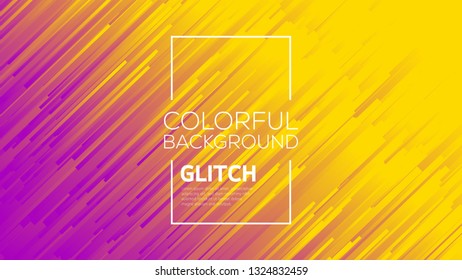 Modern glitch effect. Digital vector minimalistic style. Vivid color striped abstract background. Template for your design, cover, flyer, book, brochure.