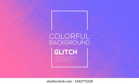 Modern glitch effect. Digital vector minimalistic style. Vivid color striped abstract background.