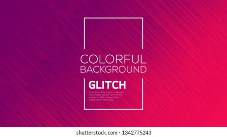 Modern glitch effect. Digital vector minimalistic style. Vivid color striped abstract background.