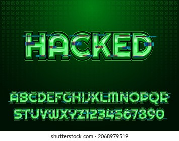 modern glitch green hacked screen text effect