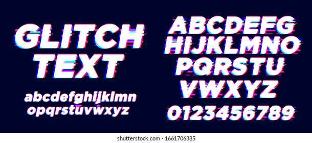Modern Glitch Text Style Effect Mockup