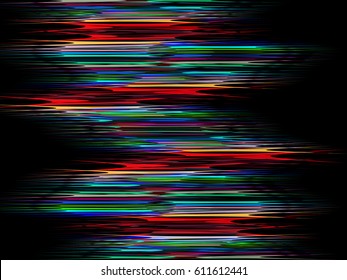 Modern glitched abstract background with colorful lines.