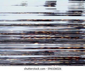 Modern glitched background illustration. Random signal error. Corrupted digital image. Array of collapsing data. Abstract contemporary print made of distorted colorful pixels. Element of design.