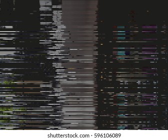 Modern glitched background illustration. Random signal error. Corrupted digital image. Array of collapsing data. Abstract contemporary print made of distorted colorful pixels. Element of design.