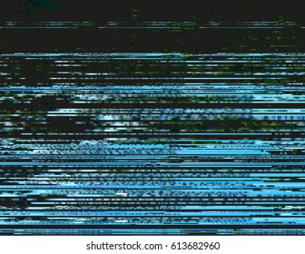 Moderna ilustración de fondo rayada. Error de señal aleatoria. Imagen digital dañada. Matriz de datos contrapuestos. Impresión contemporánea abstracta hecha de píxeles de colores distorsionados. Elemento de diseño.