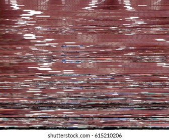 Modern glitched background illustration. Random signal error. Corrupted digital image. Array of collapsing data. Abstract contemporary print made of distorted colorful pixels. Element of design.