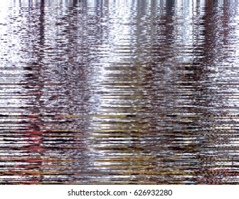Modern glitched background illustration. Random signal error. Corrupted digital image. Array of collapsing data. Abstract contemporary print made of distorted colorful pixels. Element of design.