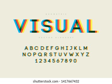 Modern glitchy font. Eps10 vector.