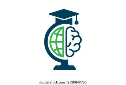 Plantilla de diseño de logotipo de Vector de Educación de icono de cerebro de navegador global moderno