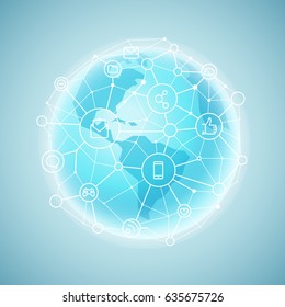Modern global network abstract svheme. Vector illustration