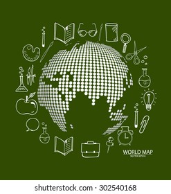 Modern globe with application icon, modern template design. Vector illustration.