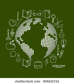 Modern globe with application icon, modern template design. Vector illustration.