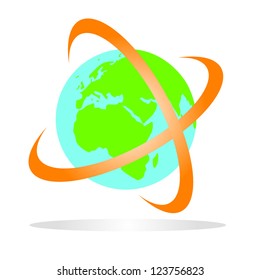 Modern globe connections network design, vector illustration
