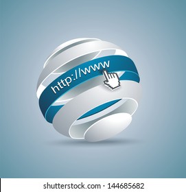Modern globe connections network design; vector illustration