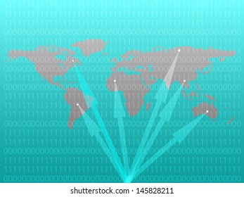 Modern globe connections network design, vector illustration