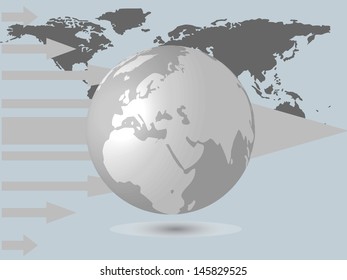 Modern globe connections network design, vector illustration