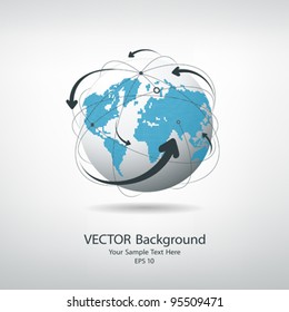 Modern Globe Connections Network Design, Vector Illustration