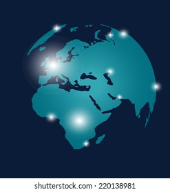 Modern globe design, vector illustration.