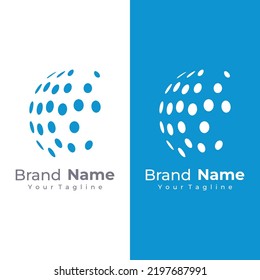 Modern globe or globe or global logo vector design.World logo with abstract shapes, lines and circles.Logos for technology, companies and businesses.