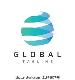 Modern globe or globe or global logo vector design.World logo with abstract shapes, lines and circles.Logos for technology, companies and businesses.