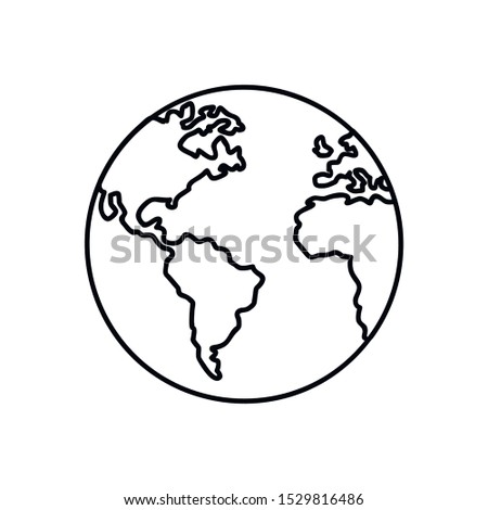 Modern globe icon thin line for web and mobile, modern minimalistic flat design. Vector dark grey icon on light grey background.