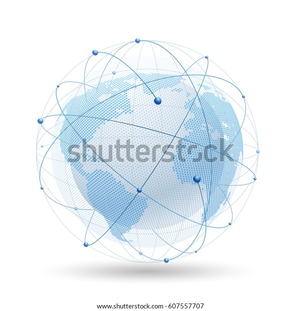 デジタルネットワークの背景に 最新の地球儀ネットワーク接続 インターネットテクノロジ ベクターイラスト のベクター画像素材 ロイヤリティフリー 607557707
