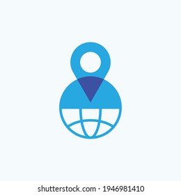logotipo moderno de localización de pines del globo. editable y fácil de personalizar