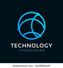 Modern globe technology logo design