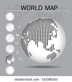Modern globe. Vector illustration.