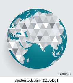 Modern globe. Vector illustration.