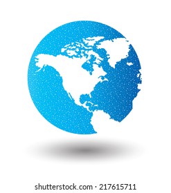 Modern globe. Vector illustration.