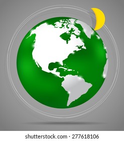 Modern globe, vector illustration.
