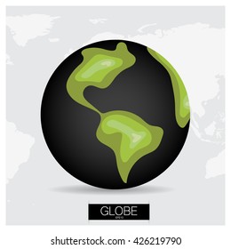 Modern Globe, vector illustration.