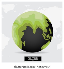 Modern Globe, vector illustration.