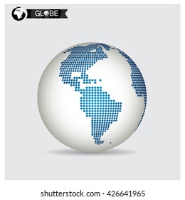 Modern Globe, vector illustration.