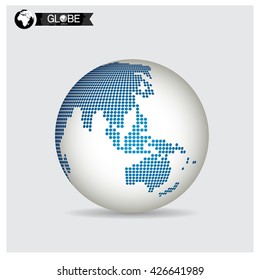 Modern Globe, vector illustration.