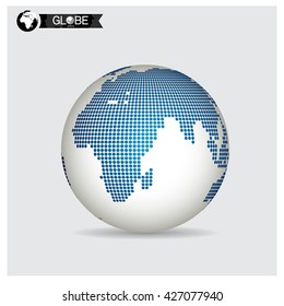 Modern Globe, vector illustration.