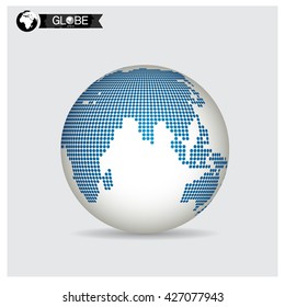 Modern Globe, vector illustration.