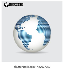 Modern Globe, vector illustration.