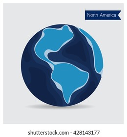 Modern Globe, vector illustration.