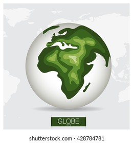 Modern Globe, vector illustration.