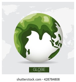 Modern Globe, vector illustration.