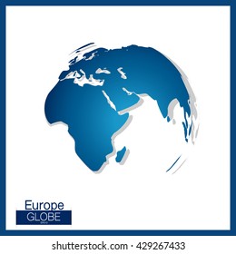 Modern Globe, vector illustration.