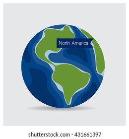 Modern Globe, vector illustration.