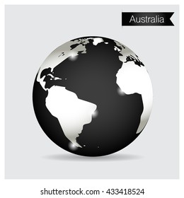 Modern Globe, vector illustration.