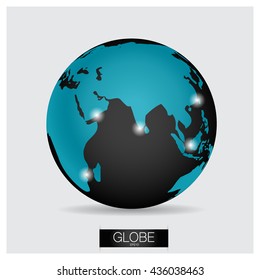 Modern Globe, vector illustration.