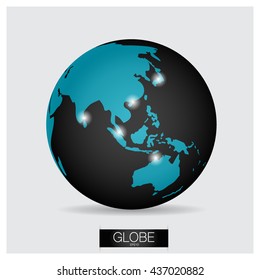 Modern Globe, vector illustration.