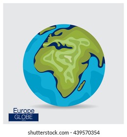 Modern Globe, vector illustration.