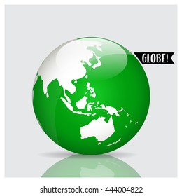 Modern Globe, vector illustration.