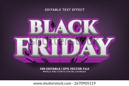 modern glossy black friday editable text effect design